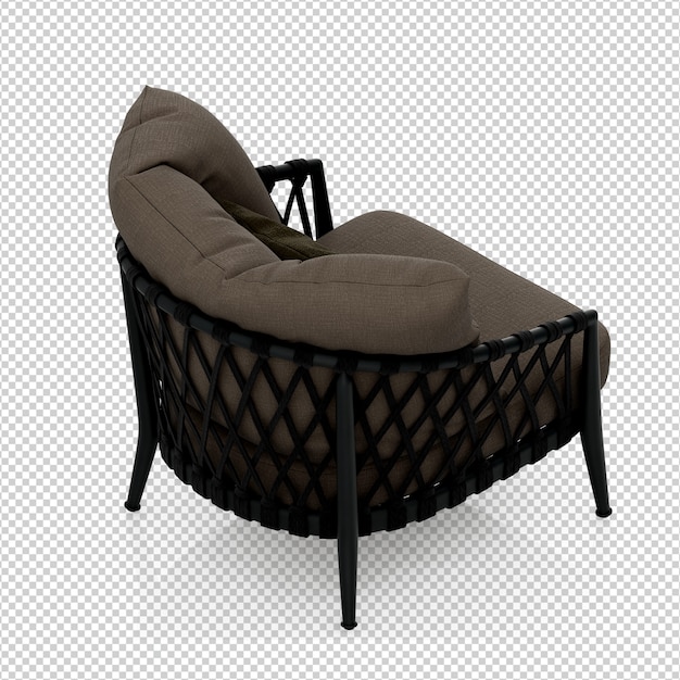 PSD fauteuil isométrique rendu 3d isolé