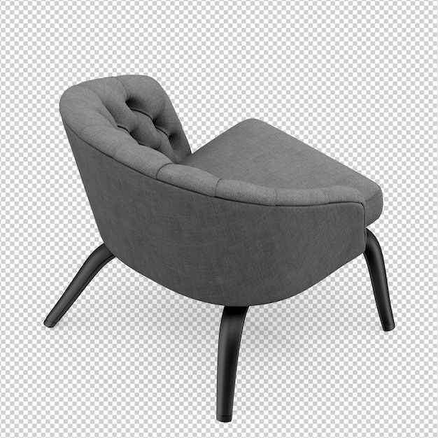 Fauteuil isométrique rendu 3D isolé