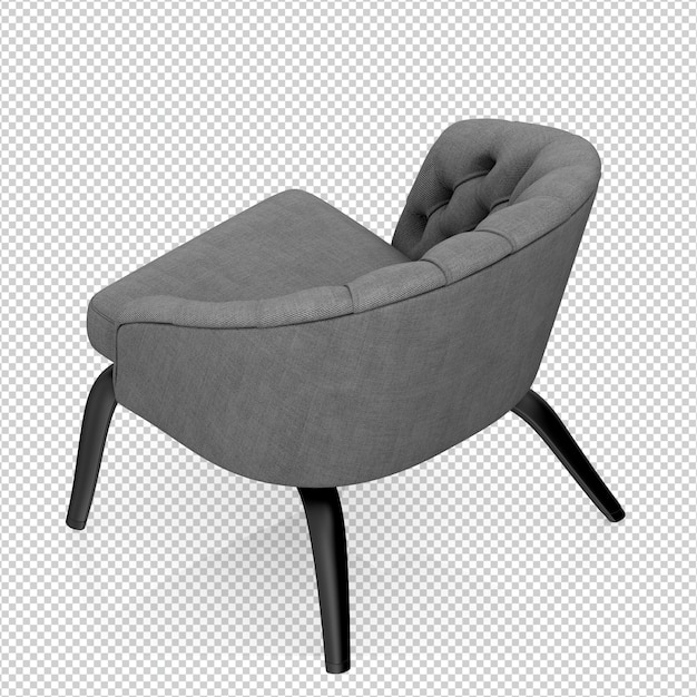 Fauteuil isométrique rendu 3D isolé