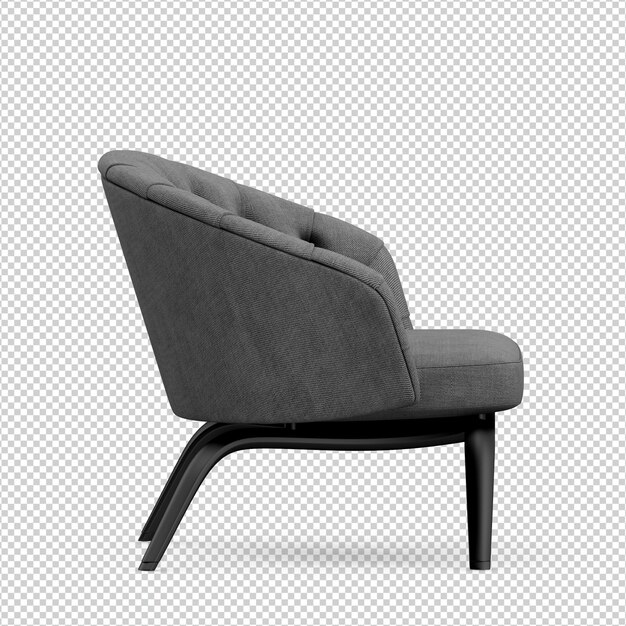 Fauteuil isométrique rendu 3D isolé