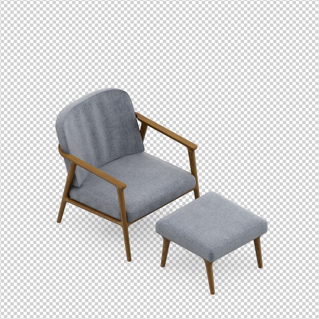 Fauteuil Isométrique Rendu 3d Isolé