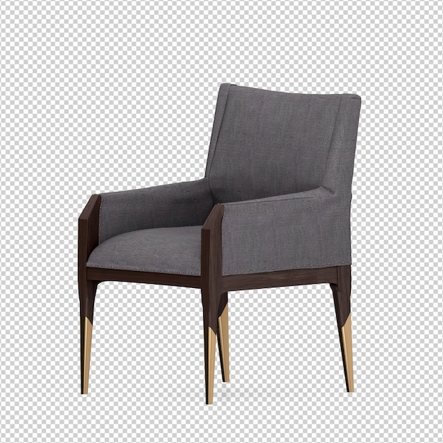 Fauteuil isométrique rendu 3D isolé