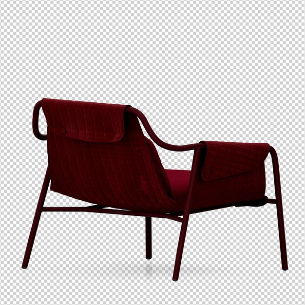 Fauteuil isométrique rendu 3D isolé