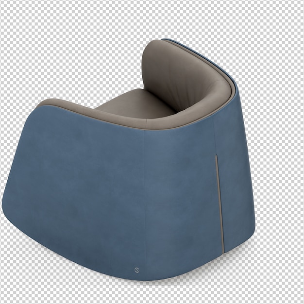 Fauteuil isométrique rendu 3D isolé