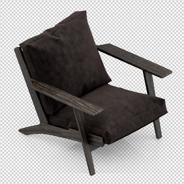 Fauteuil isométrique rendu 3D isolé