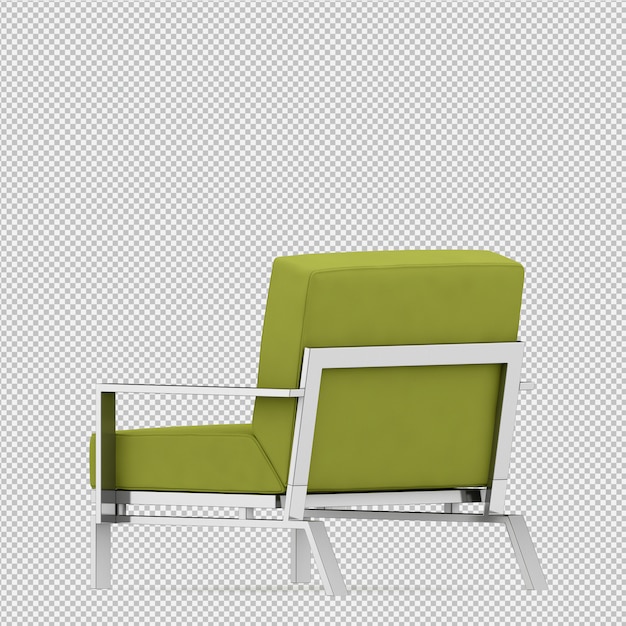 Fauteuil Isométrique Rendu 3d