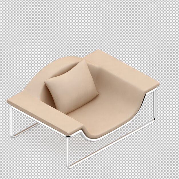 Fauteuil Isométrique Rendu 3d