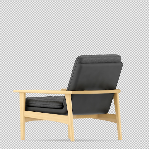 Fauteuil isométrique rendu 3D