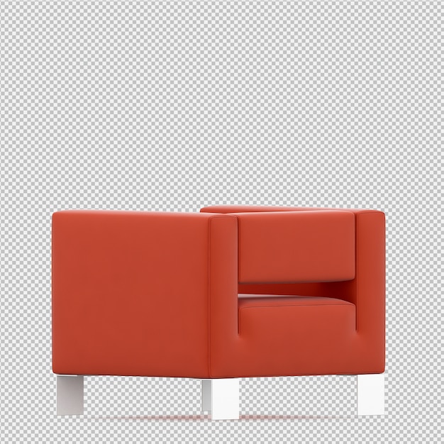 Fauteuil Isométrique Rendu 3d