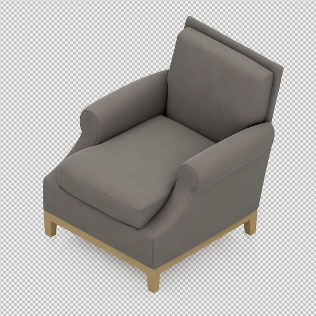 Fauteuil isométrique rendu 3D