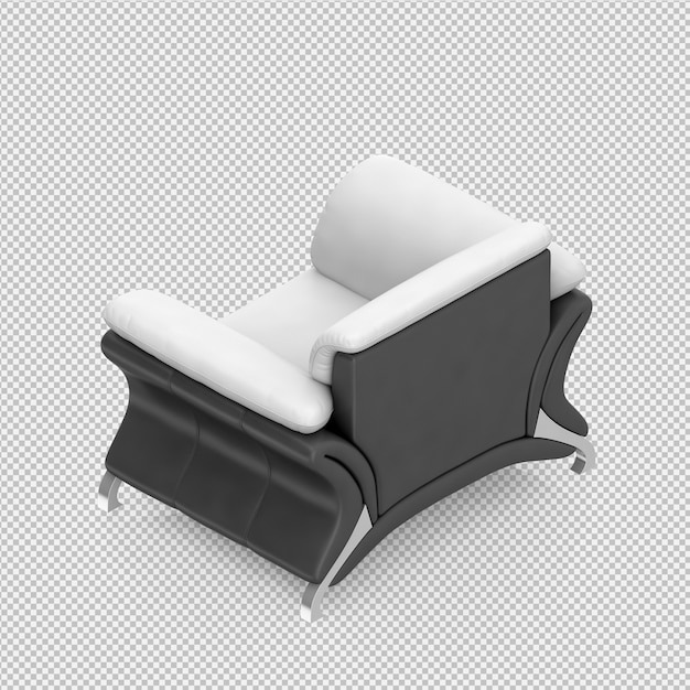 Fauteuil isométrique rendu 3D