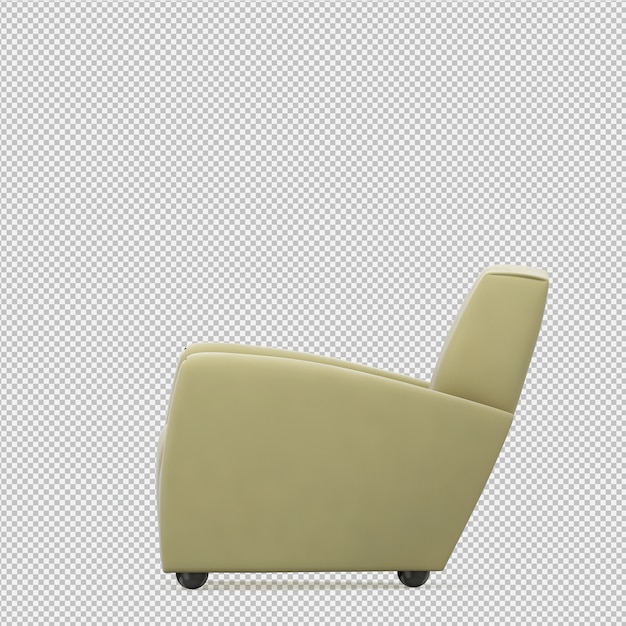 Fauteuil Isométrique Rendu 3d