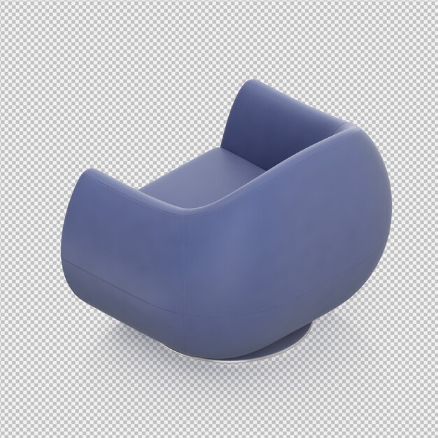 Fauteuil isométrique rendu 3D