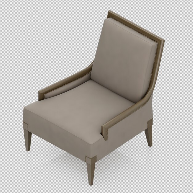 Fauteuil Isométrique Rendu 3d