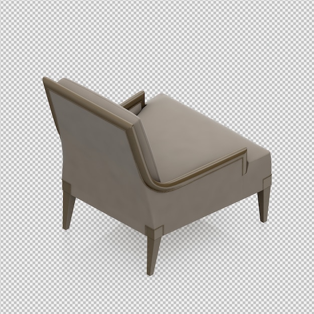 Fauteuil Isométrique Rendu 3d