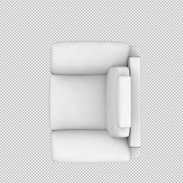 PSD fauteuil isométrique rendu 3d