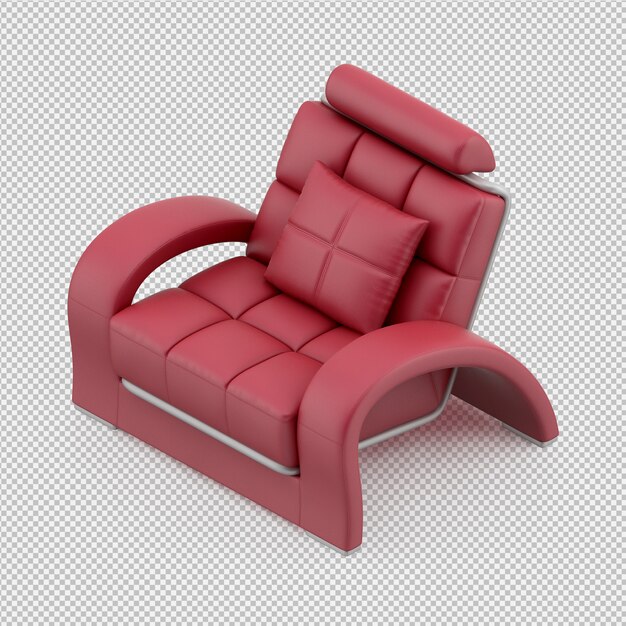 Fauteuil isométrique rendu 3D