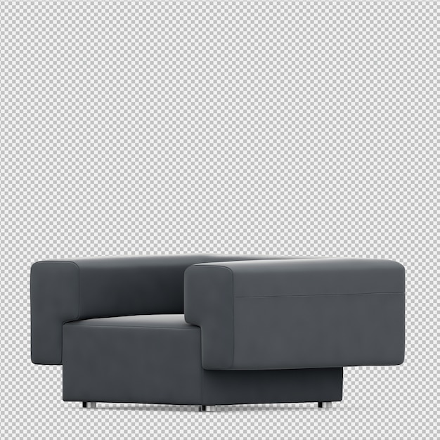 Fauteuil isométrique rendu 3D