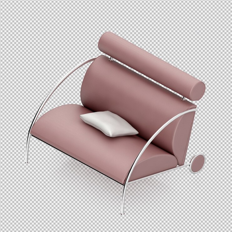 PSD fauteuil isométrique rendu 3d