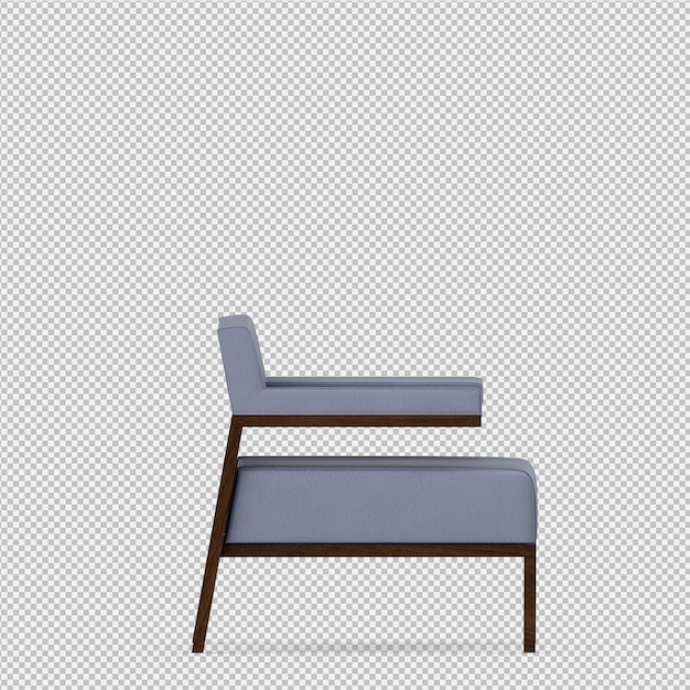 Fauteuil isométrique rendu 3D