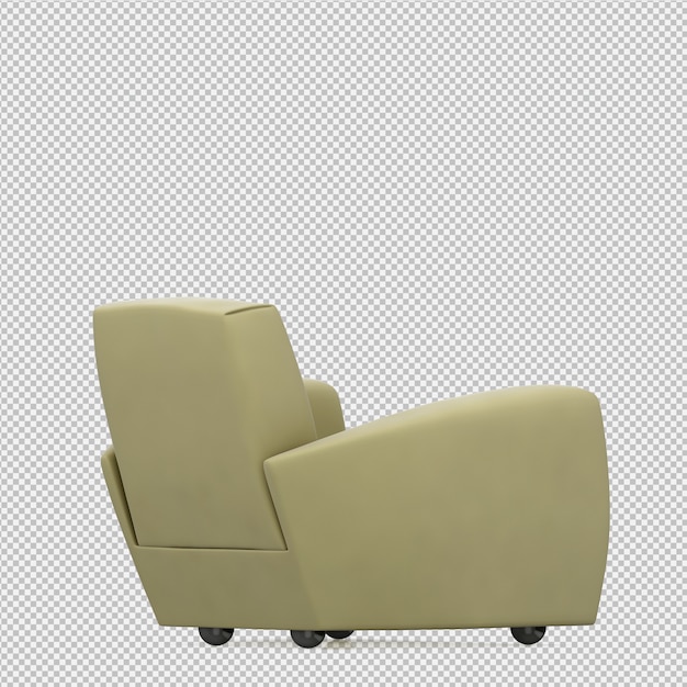 Fauteuil Isométrique Rendu 3d