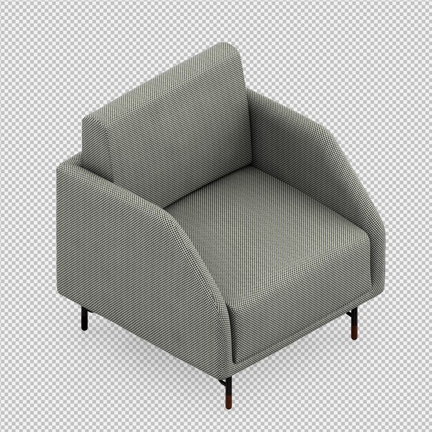 Fauteuil isométrique rendu 3D