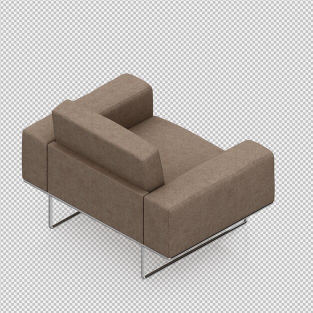 Fauteuil Isométrique Rendu 3d