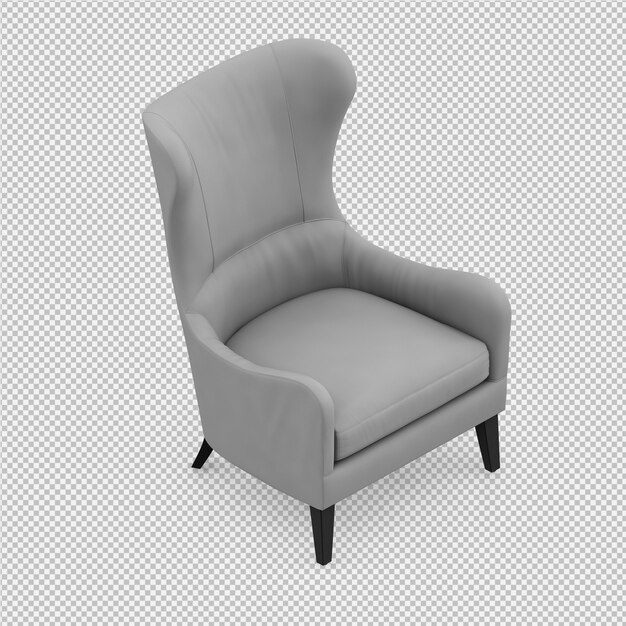 Fauteuil isométrique rendu 3D