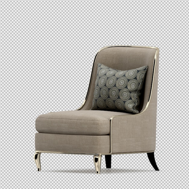 Fauteuil isométrique rendu 3D