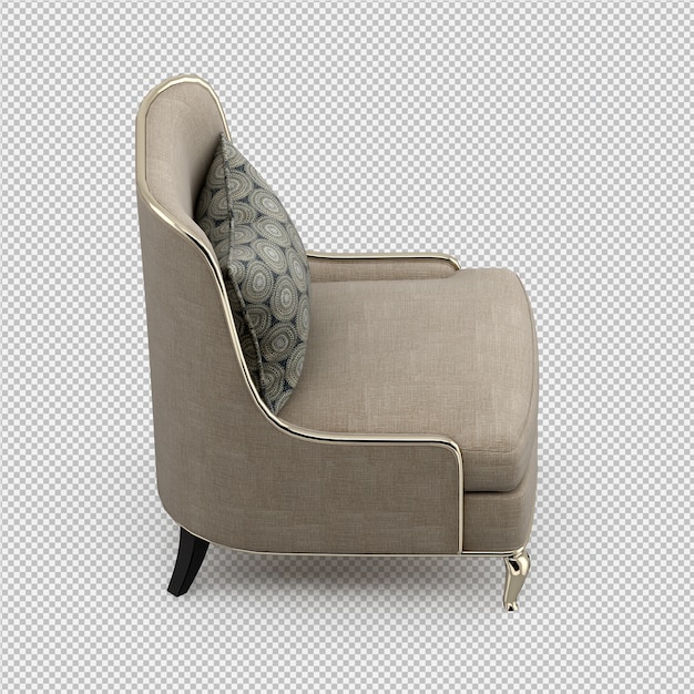 Fauteuil isométrique rendu 3D
