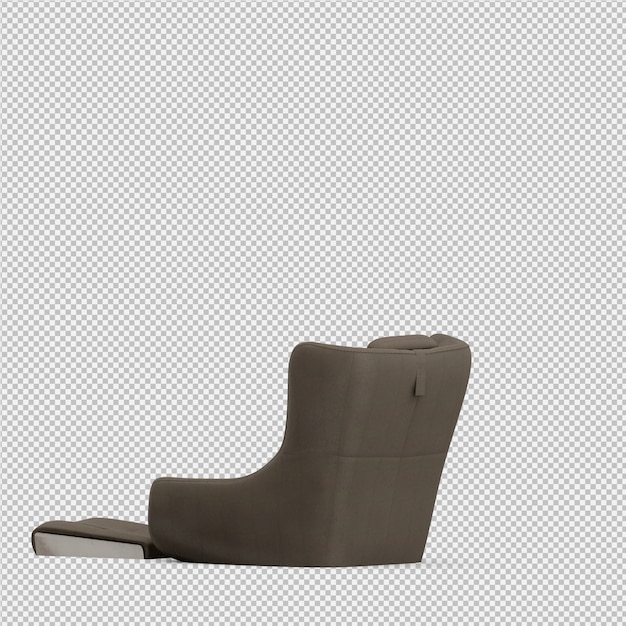 Fauteuil isométrique rendu 3D