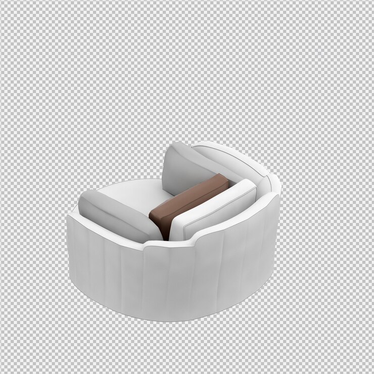 PSD fauteuil isométrique rendu 3d