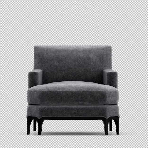 Fauteuil isométrique rendu 3D