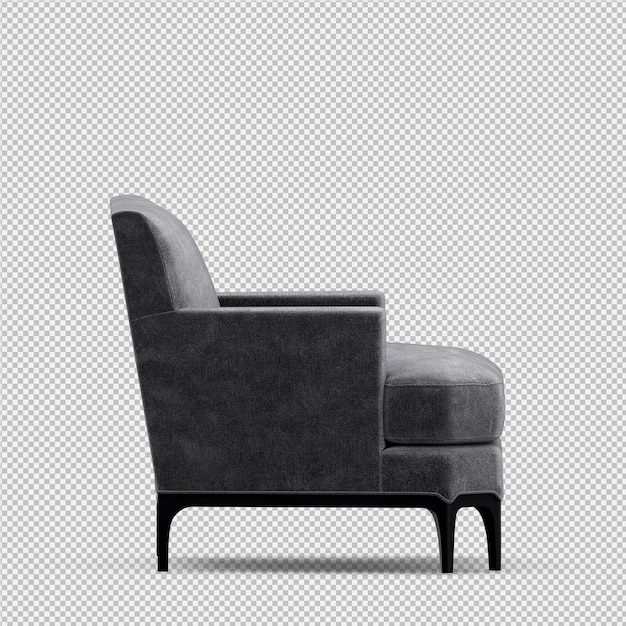 Fauteuil isométrique rendu 3D