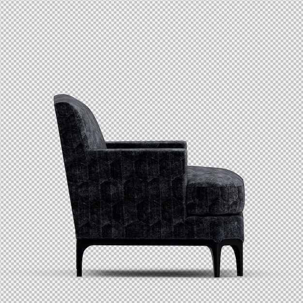 Fauteuil isométrique rendu 3D