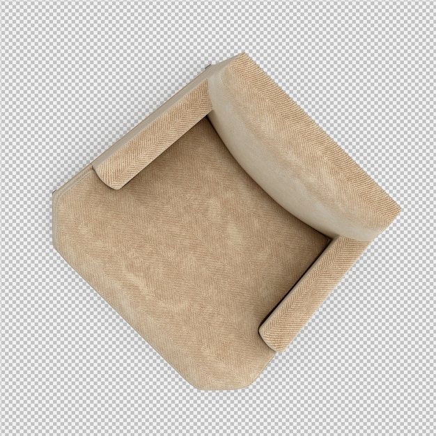 Fauteuil isométrique rendu 3D