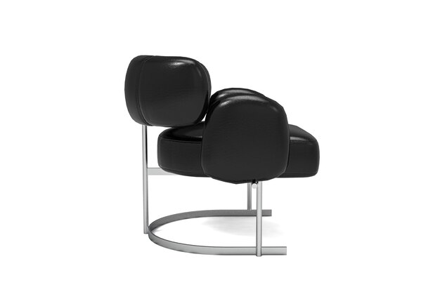 Fauteuil moderne en cuir noir isolé sur fond blanc Collection de meubles