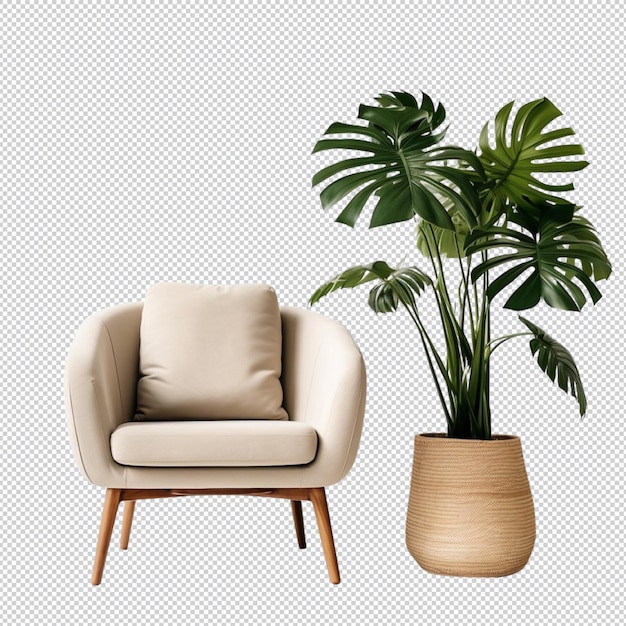 PSD fauteuil à plantes 3d