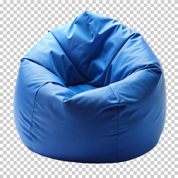 fauteuil à sac de haricots bleu isolé sur fond blanc g