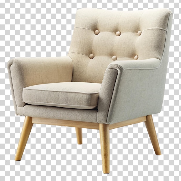 PSD fauteuil scandinave isolé sur un fond transparent