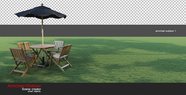 PSD fauteuils d'extérieur sur des pelouses ensoleillées