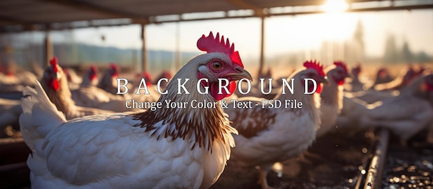PSD fazenda de galinhas premium que garante produtos avícolas de qualidade