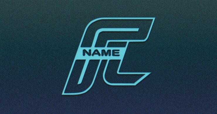 PSD fc logo design with futuristic elements