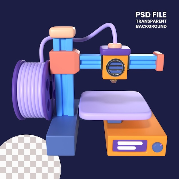 FDM Mini 3D-Drucker 3D-Illustrationssymbol