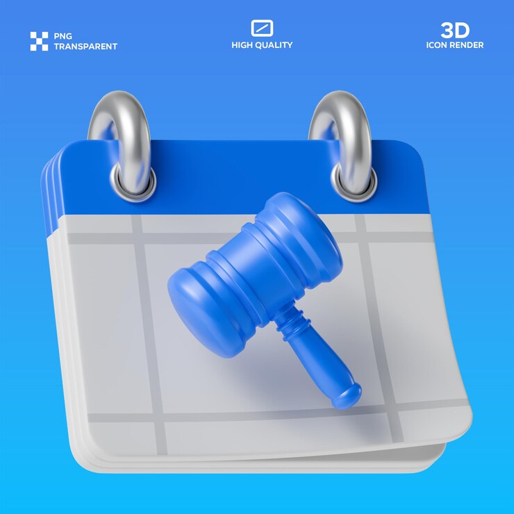 PSD fecha de licitación de psd ilustración en 3d