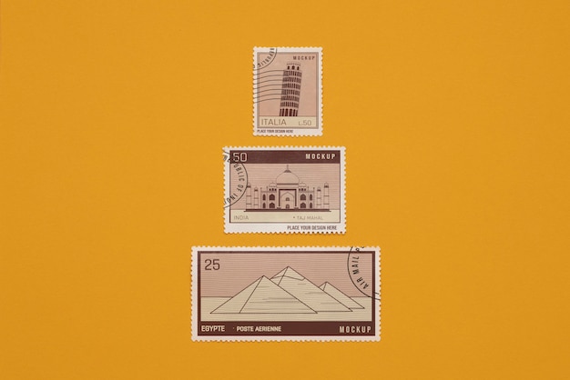 Fechar a maquete do selo postal
