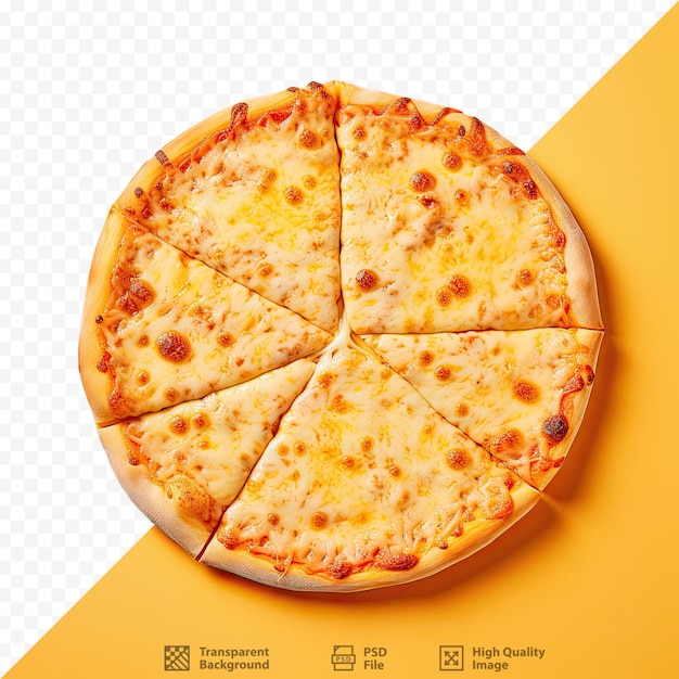 Fechar foto de pizza recheada de queijo isolada em fundo transparente