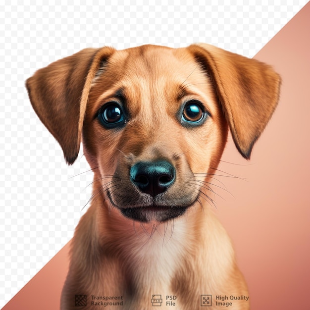 PSD feche o retrato de um cachorro isolado em fundo transparente em um estúdio