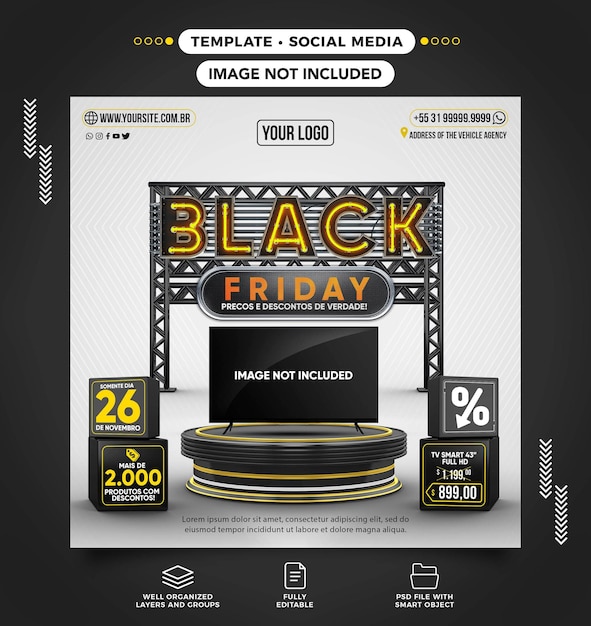 Feed black friday com smart tv em oferta no brasil