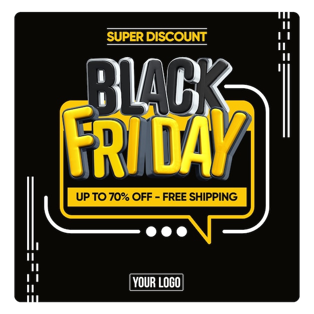 Feed de mídia social black friday frete grátis